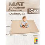 Мат спортивный KMS sport № 4 (100 х 150 х 10) складной бежевый