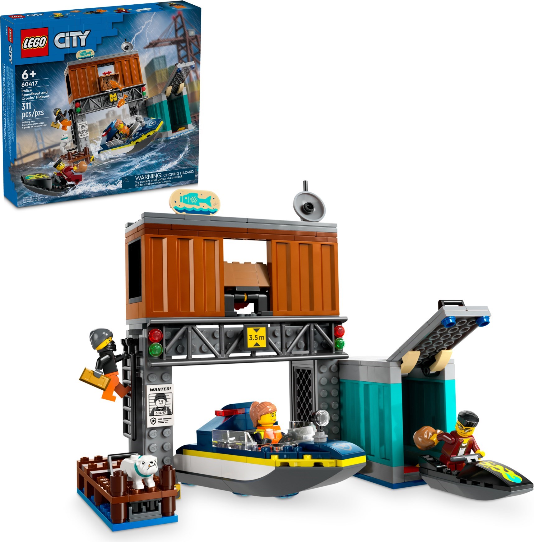 Изображение товара Конструктор LEGO City Катер и убежище воришек 60417 811 деталей для детей