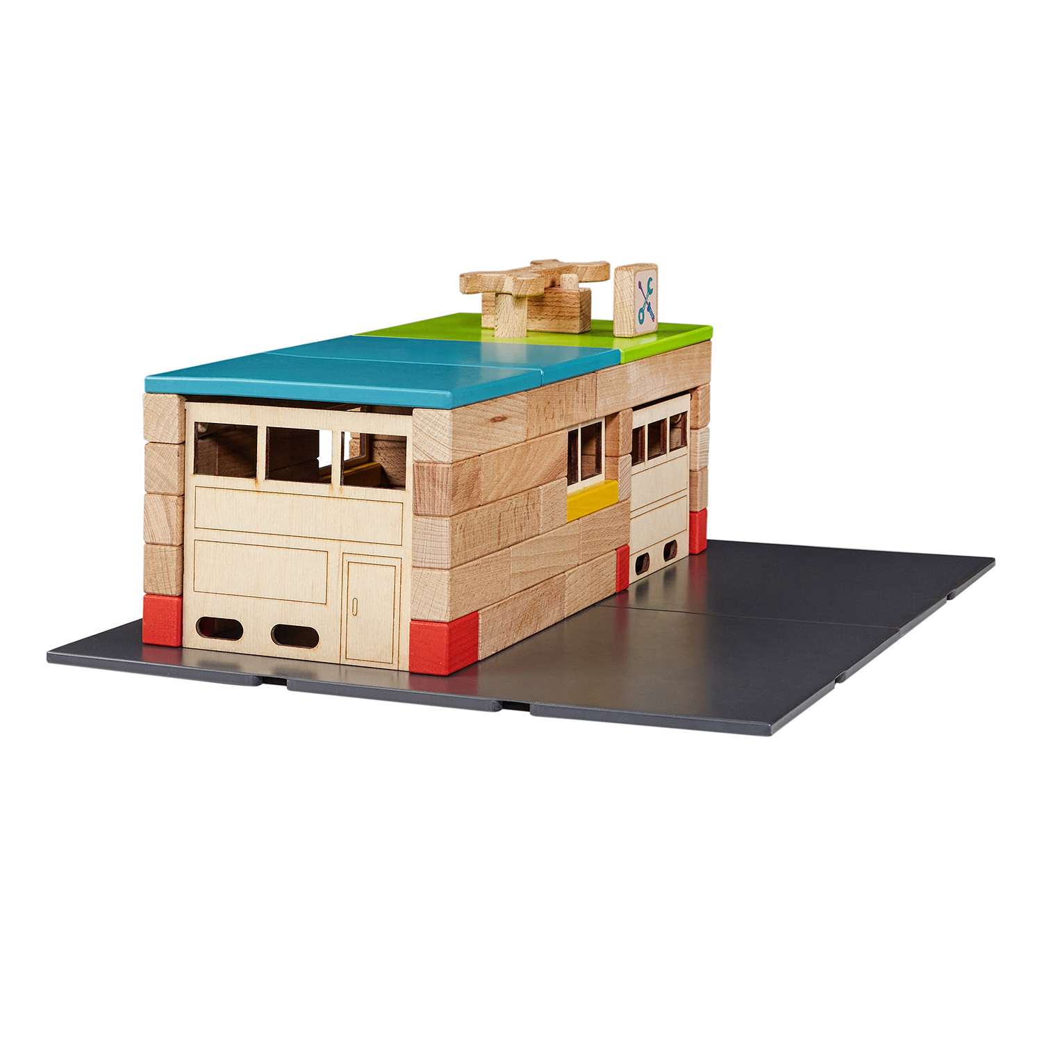 Конструктор WOOD BLOCKS Транспарк деревянный - фото 28