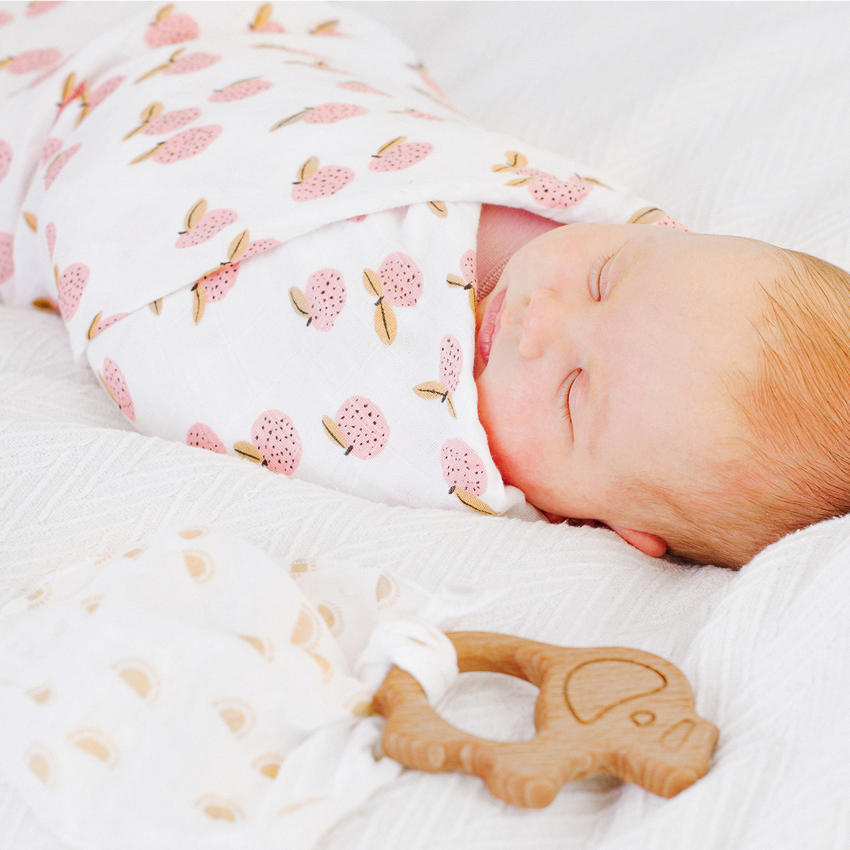 Пелёнка Mjolk Персики муслин 80х80 см - фото 5