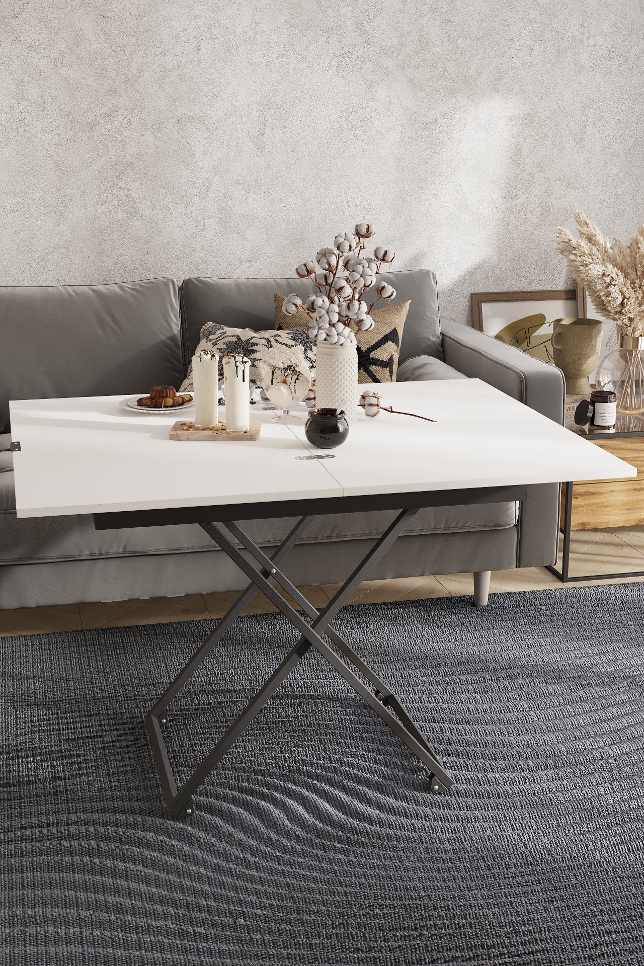 Стол-трансформер КАЛИФОРНИЯ МЕБЕЛЬ Андрэ Loft ЛДСП Белый Черный - фото 20