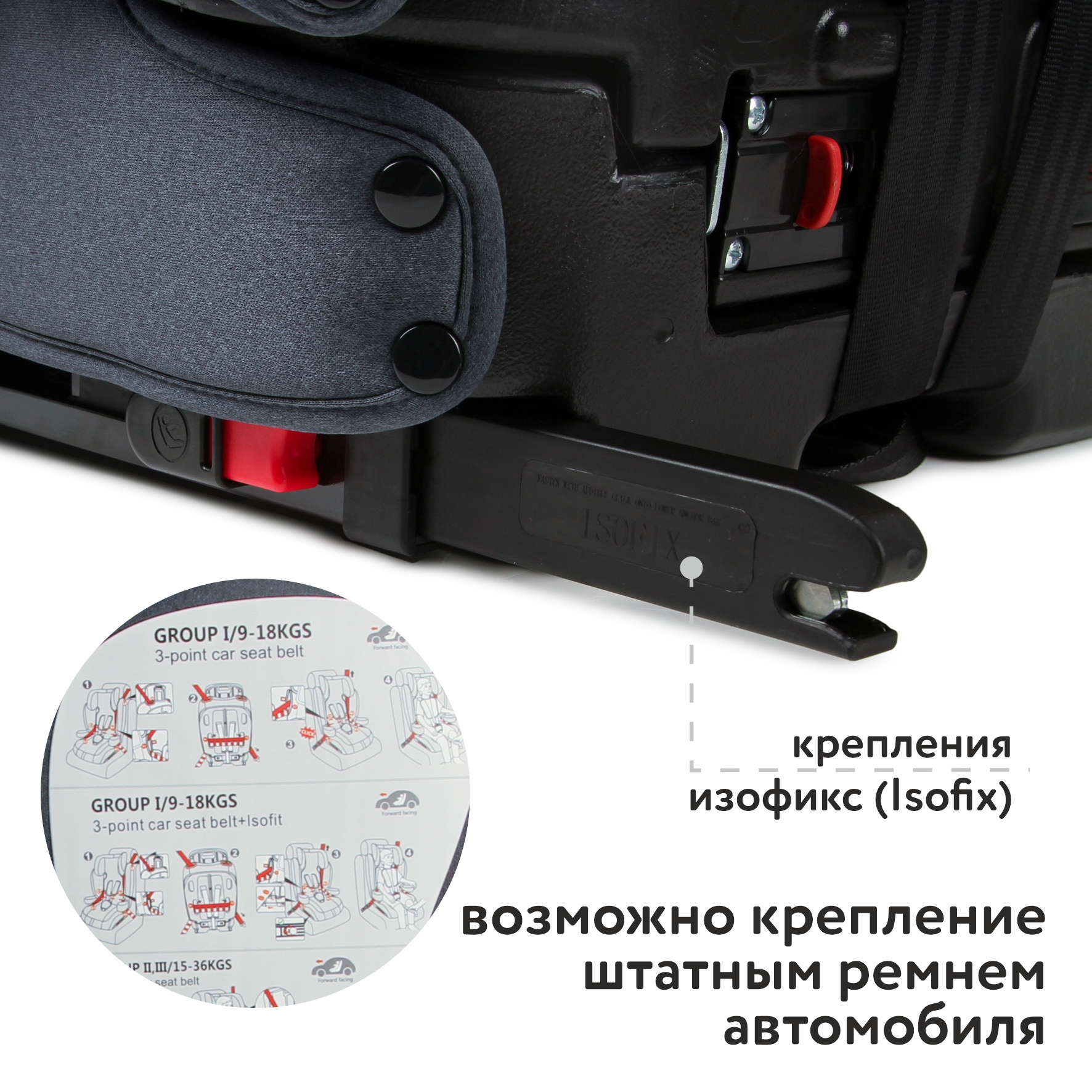 Автокресло BabyGo Maverick New Isofix 0+/1/2/3 (0-36 кг) красный - фото 7