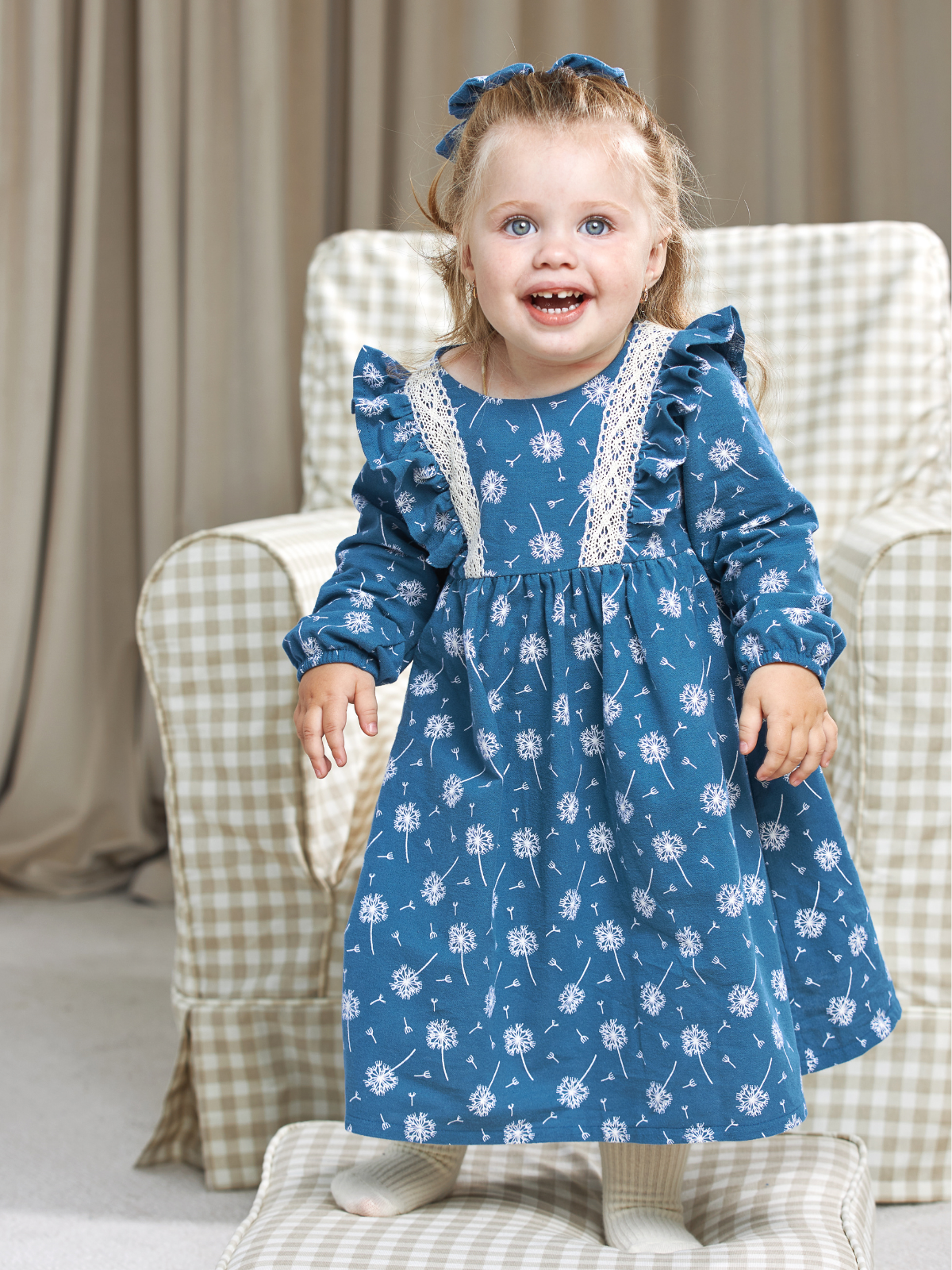 Платье MOUN платье_фланель/кружево_одуван.голуб - фото 14