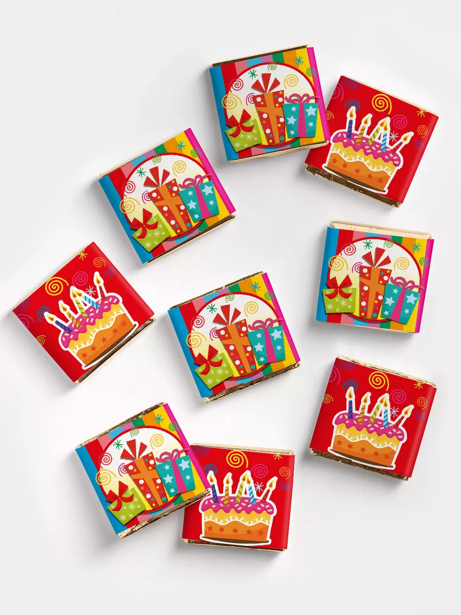 Маленькие шоколадки KORTEZ День Рождения 100 шт по 5 г глазурь - фото 2