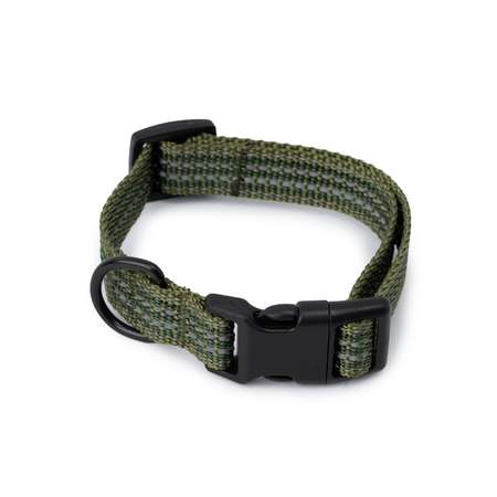Ошейник для собак Barbaks зеленый светоотражающий 4 полосы S/M 2*27-40см полиэстер