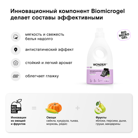 Кондиционер для белья WONDER Lab Нежный хлопок 1л