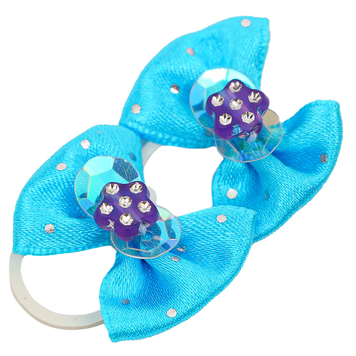 Бантик для животных V.I.Pet Голубой с точками 2шт - фото 2