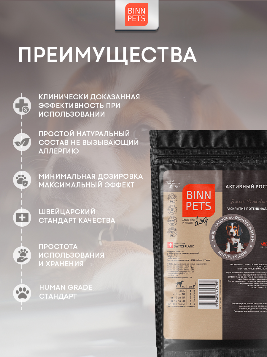 Морской коллаген PETS BIN Раскрытие потенциала 70 г пакет - фото 2