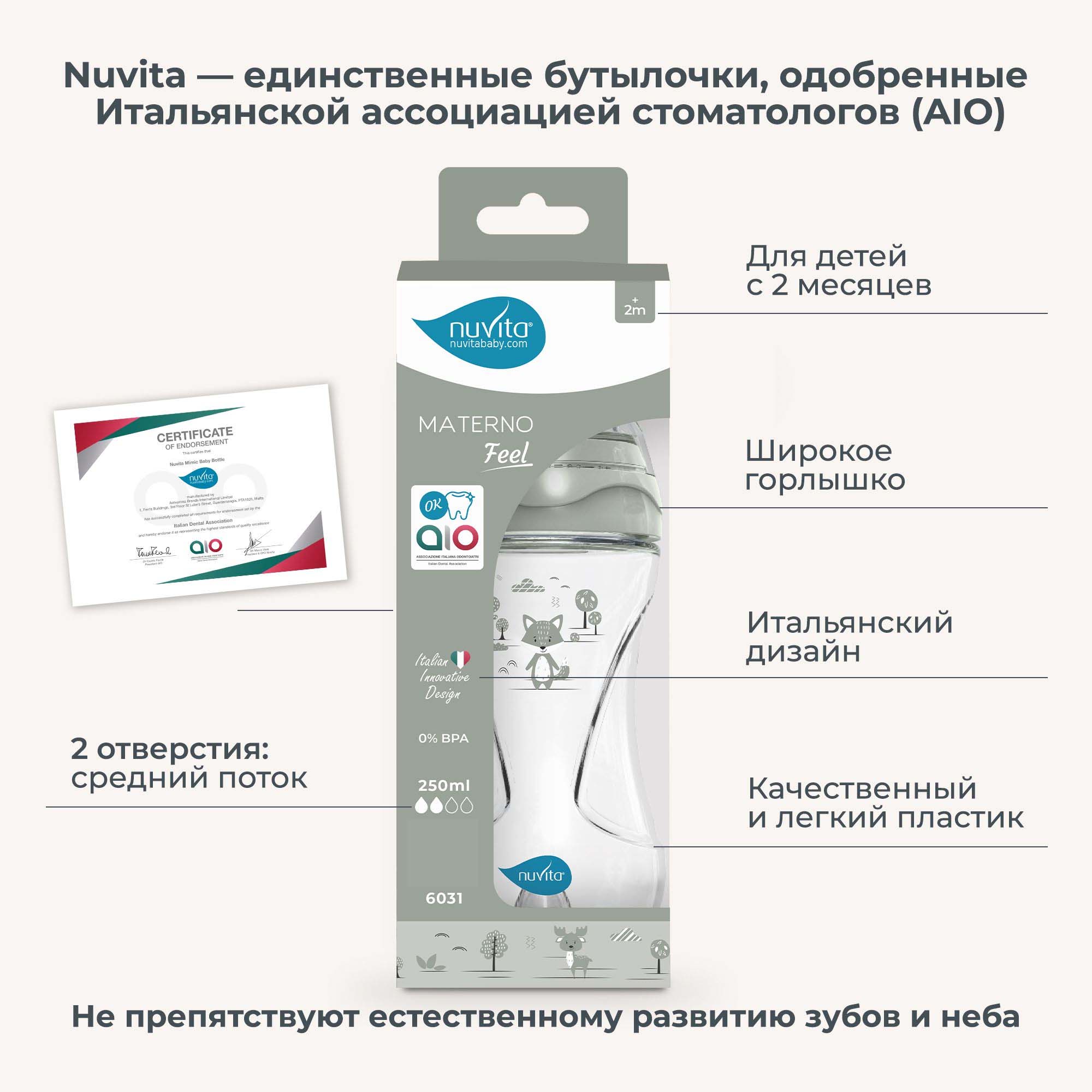Бутылочка Nuvita Anti-Colic 250 мл - фото 2
