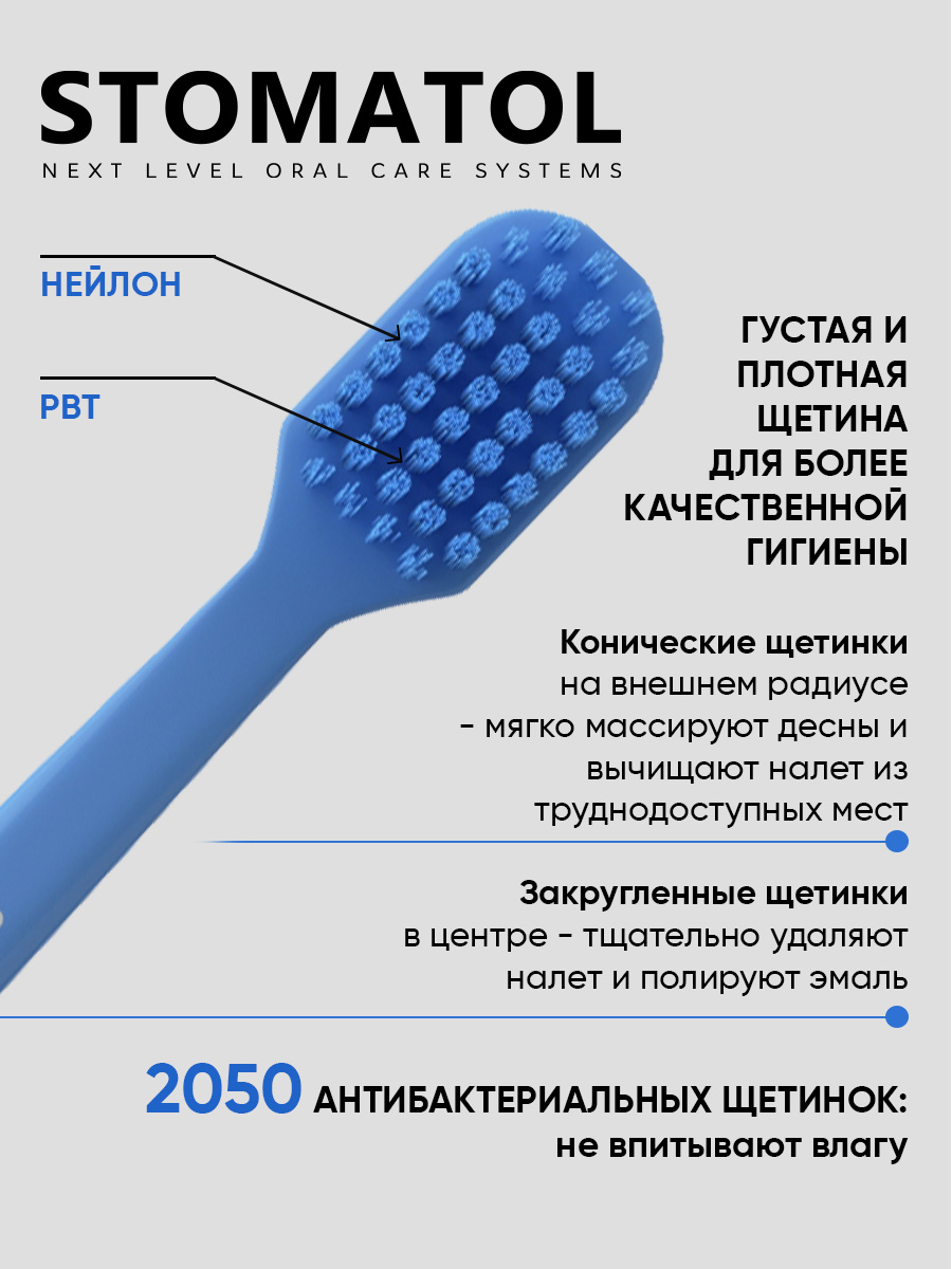 Зубная щетка классическая STOMATOL 3 шт. - фото 4