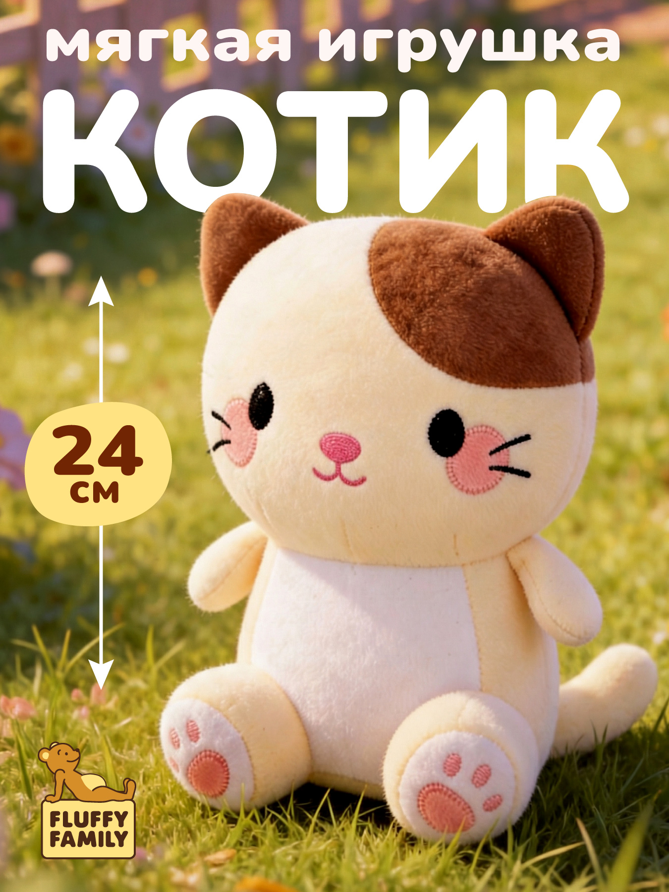 Мягкая игрушка Fluffy Family котик - фото 1