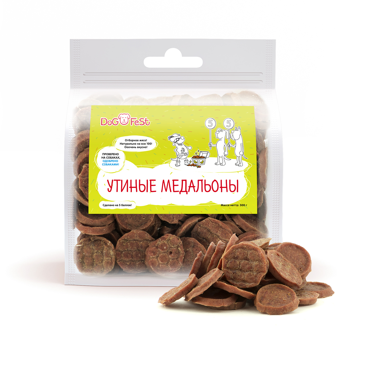 Лакомство для собак DogFest Медальоны утиные 500г - фото 2