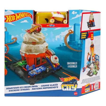 Трек Hot Wheels Ice Cream Swirl с лифтом