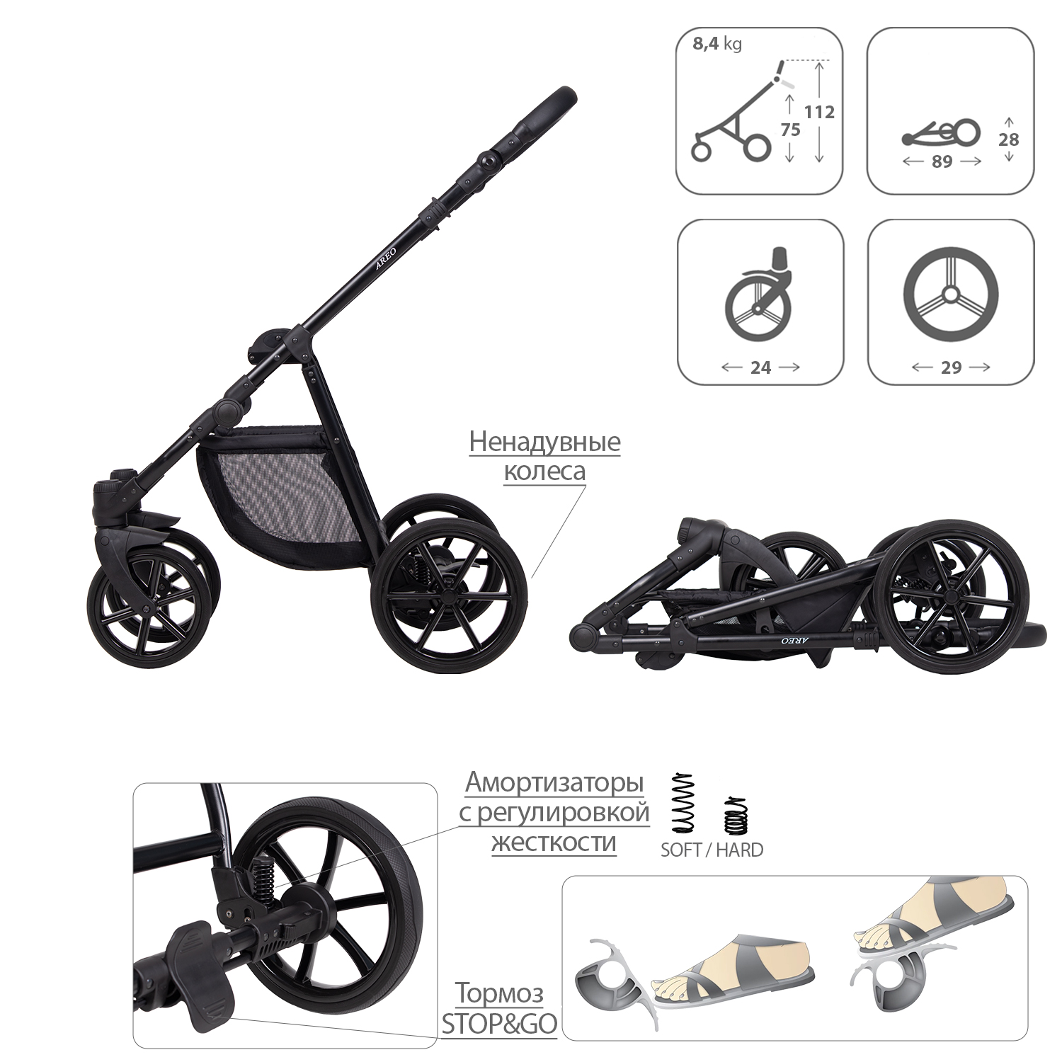 Коляска 2 в 1 Kitelli Areo PRO - фото 9