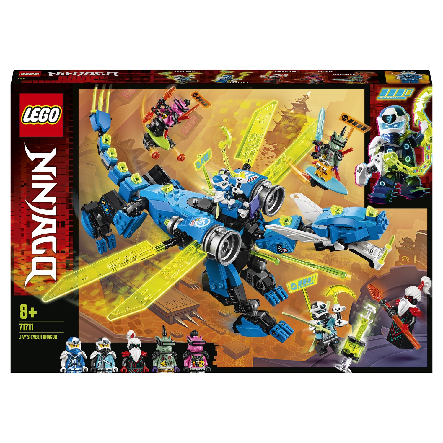 Конструктор LEGO NINJAGO Кибердракон Джея блочный - фото 2