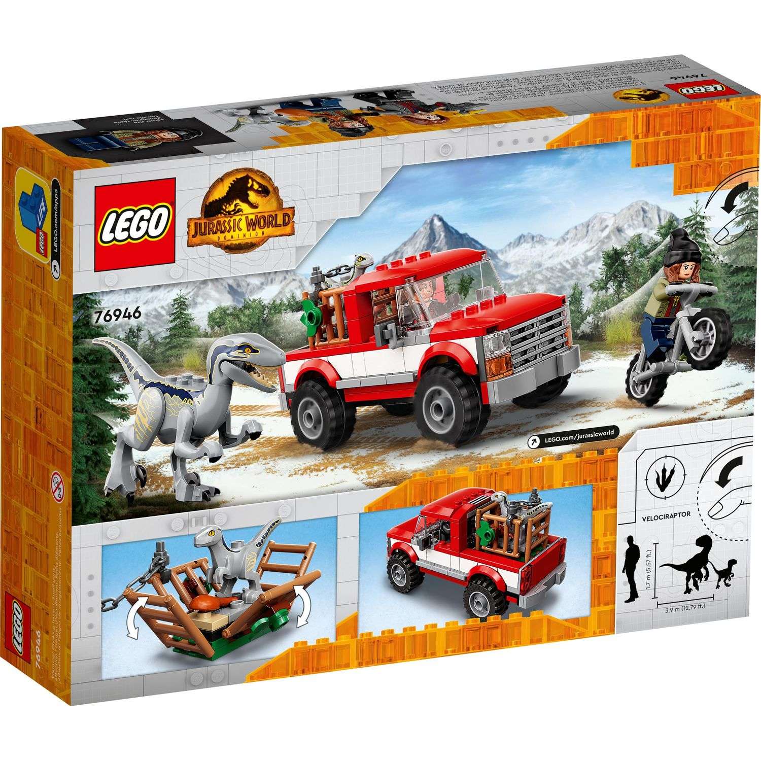 Конструктор LEGO Jurassic World Блу и поимка Велоцираптора блочный - фото 8