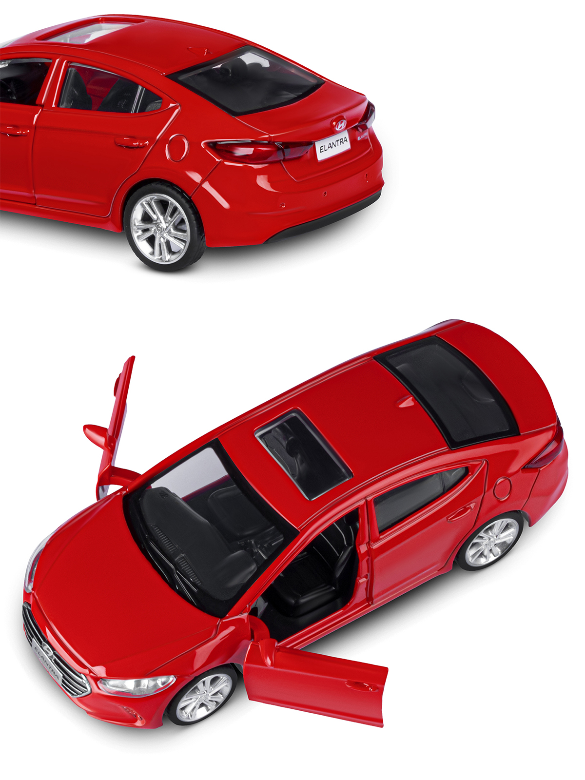 Автомобиль АВТОпанорама Hyundai Elantra 1:40 красный JB1251440 - фото 9