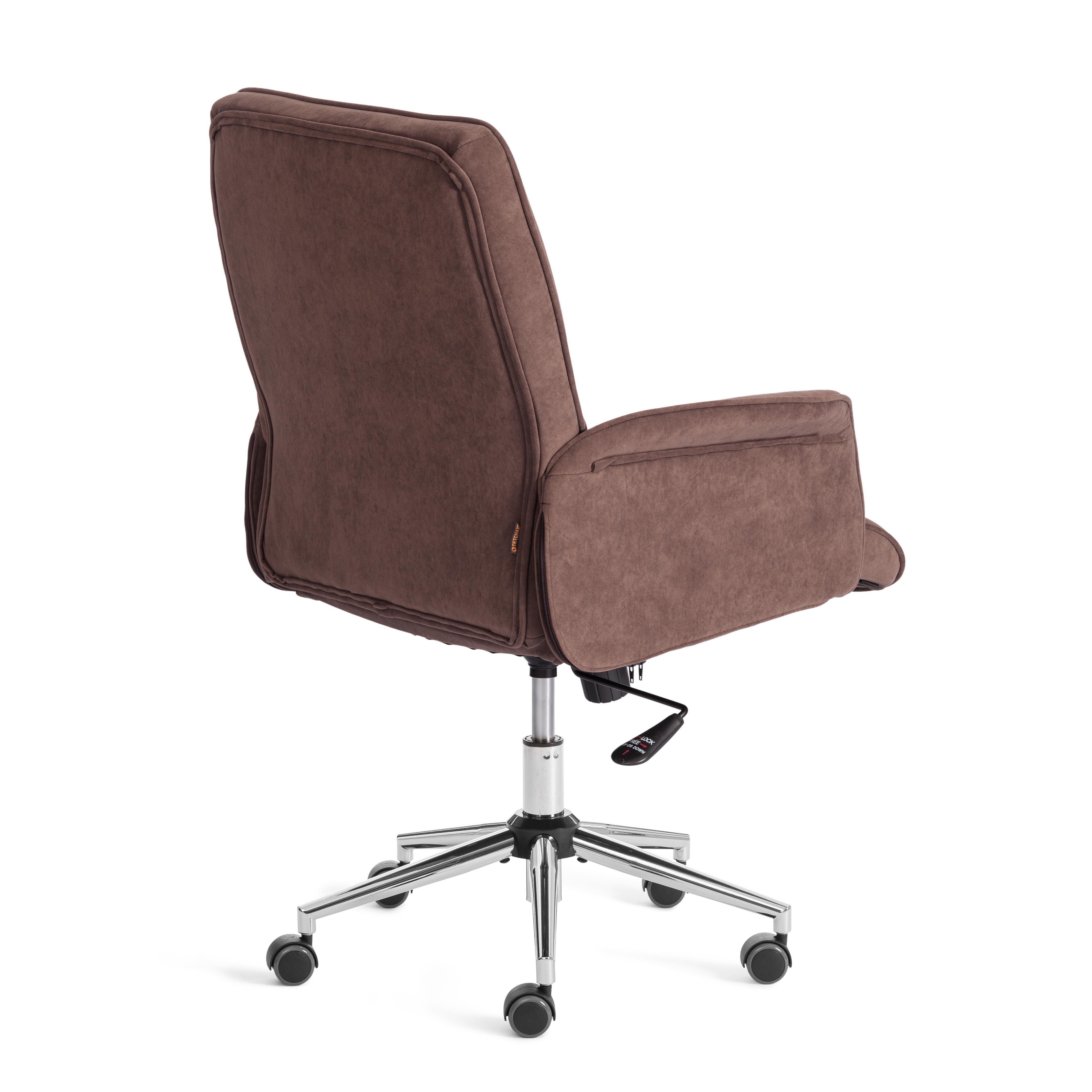 Компьютерное кресло TETCHAIR Йорк флок коричневый - фото 4
