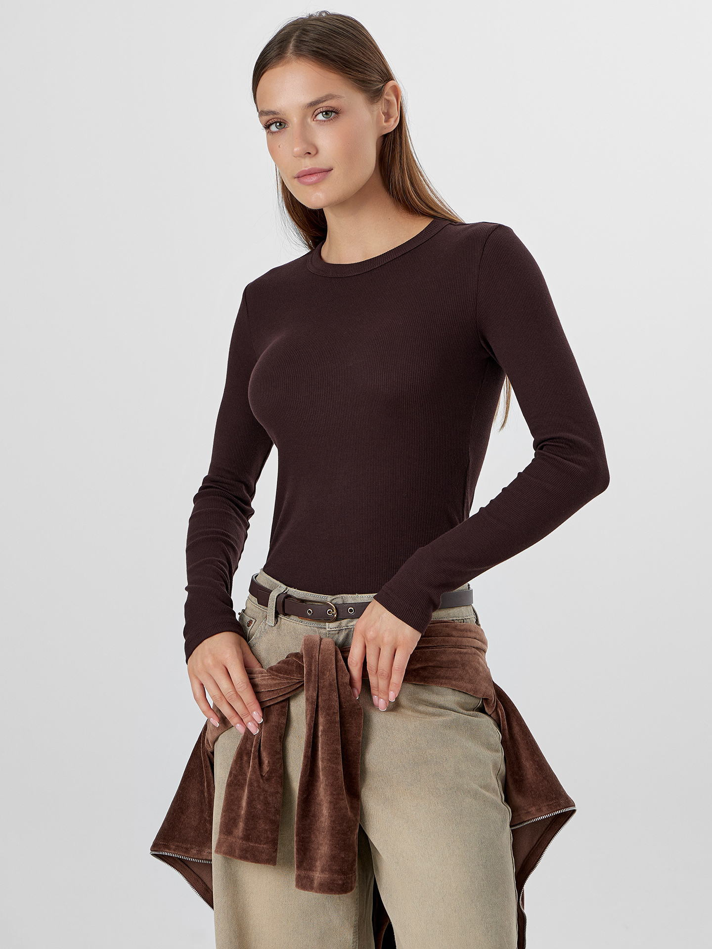 Лонгслив Mark Formelle (Марк Формэль) 122986/коричневый1 - фото 6