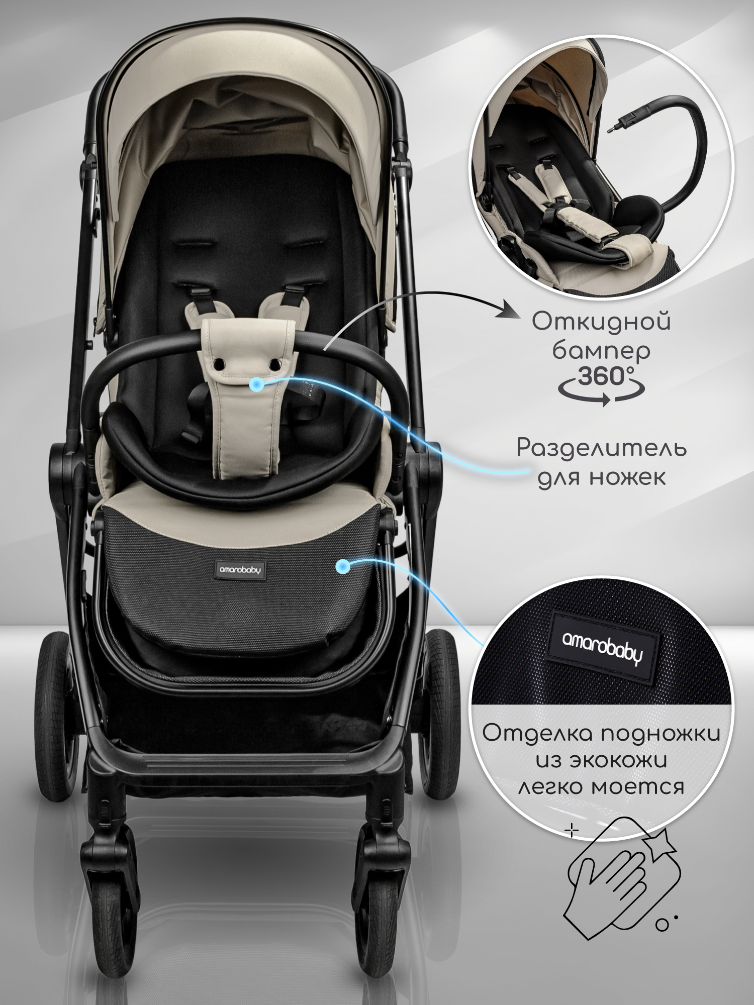Коляска прогулочная Amarobaby Somnium - фото 6