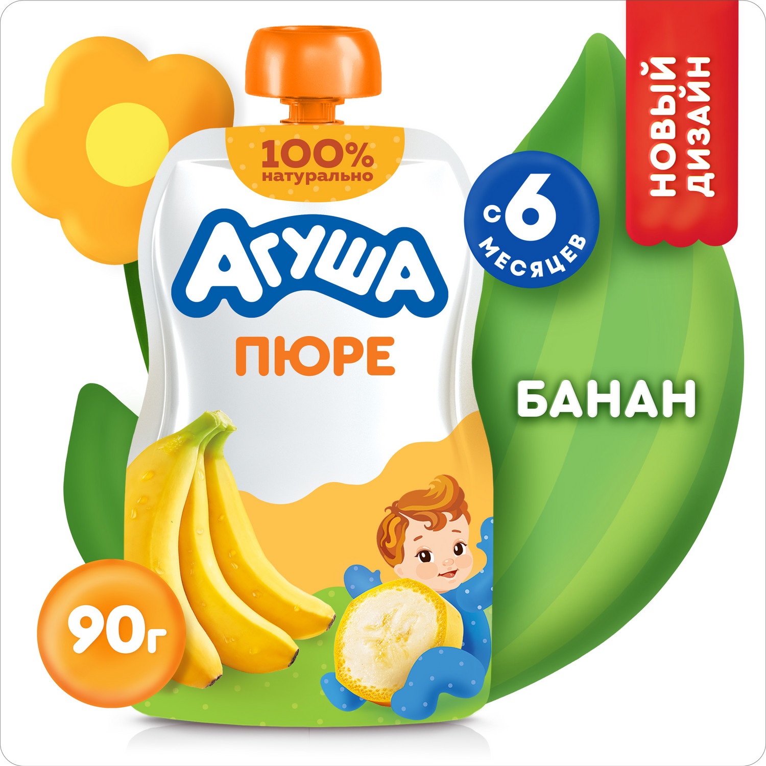 Пюре Агуша Банан с 6 мес 90 г - фото 1