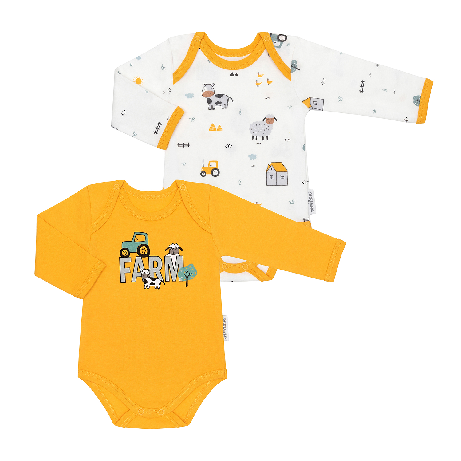 Изображение товара Комплект боди для новорожденных 2 шт Эскимо 68 мягкий трикотаж разные дизайны