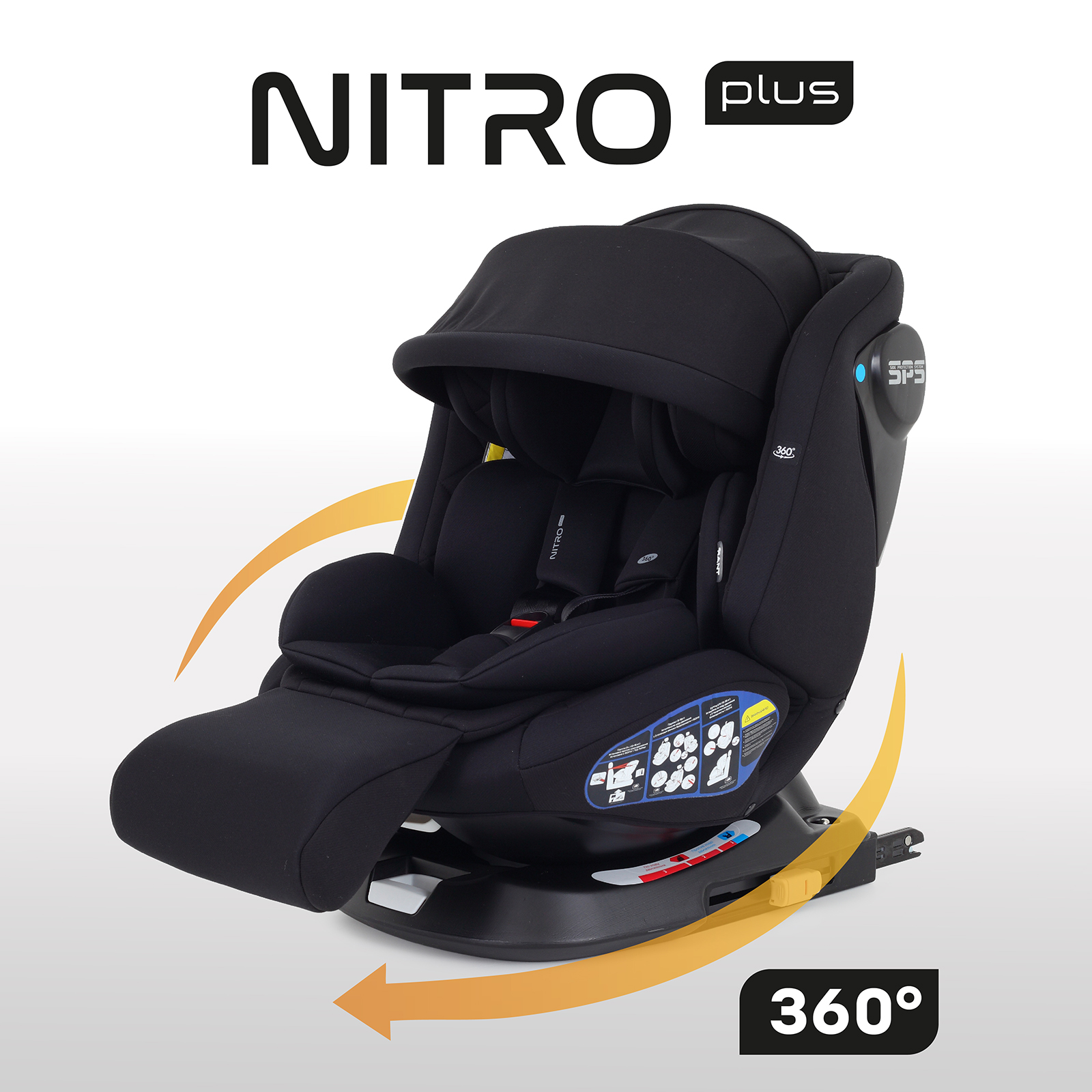 Автокресло Rant Nitro Plus isofix Isofix 0+/1/2/3 (0-36 кг) черный - фото 1