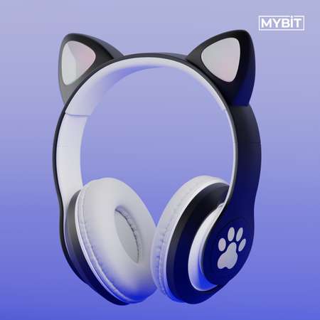 Наушники-Кошки Sima-Land MYBIT W-32 беспроводные MIC BT 5.0 AUX microSD MP3 400 мАч черные