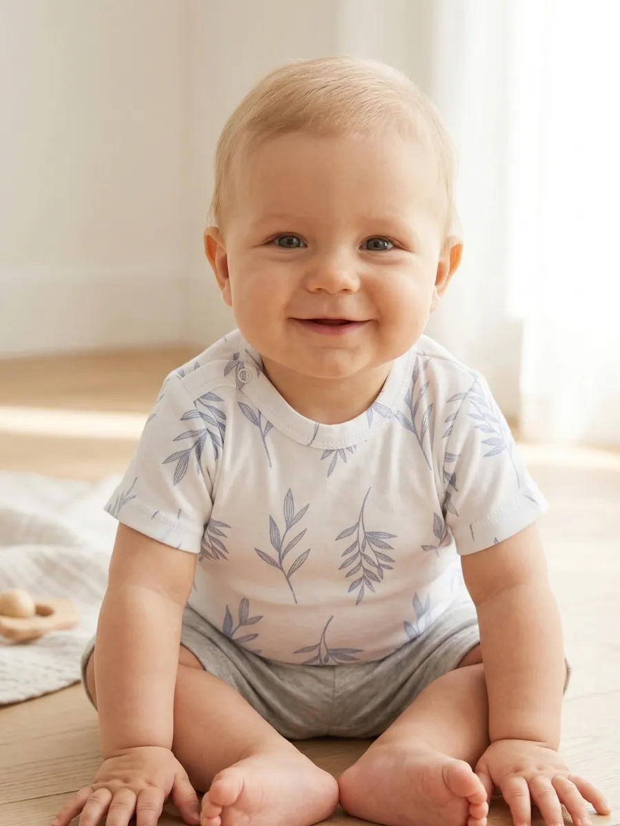 Футболка 3 шт Супер Пупс нбр/3пр/футб/синийветочкилисточки - фото 12