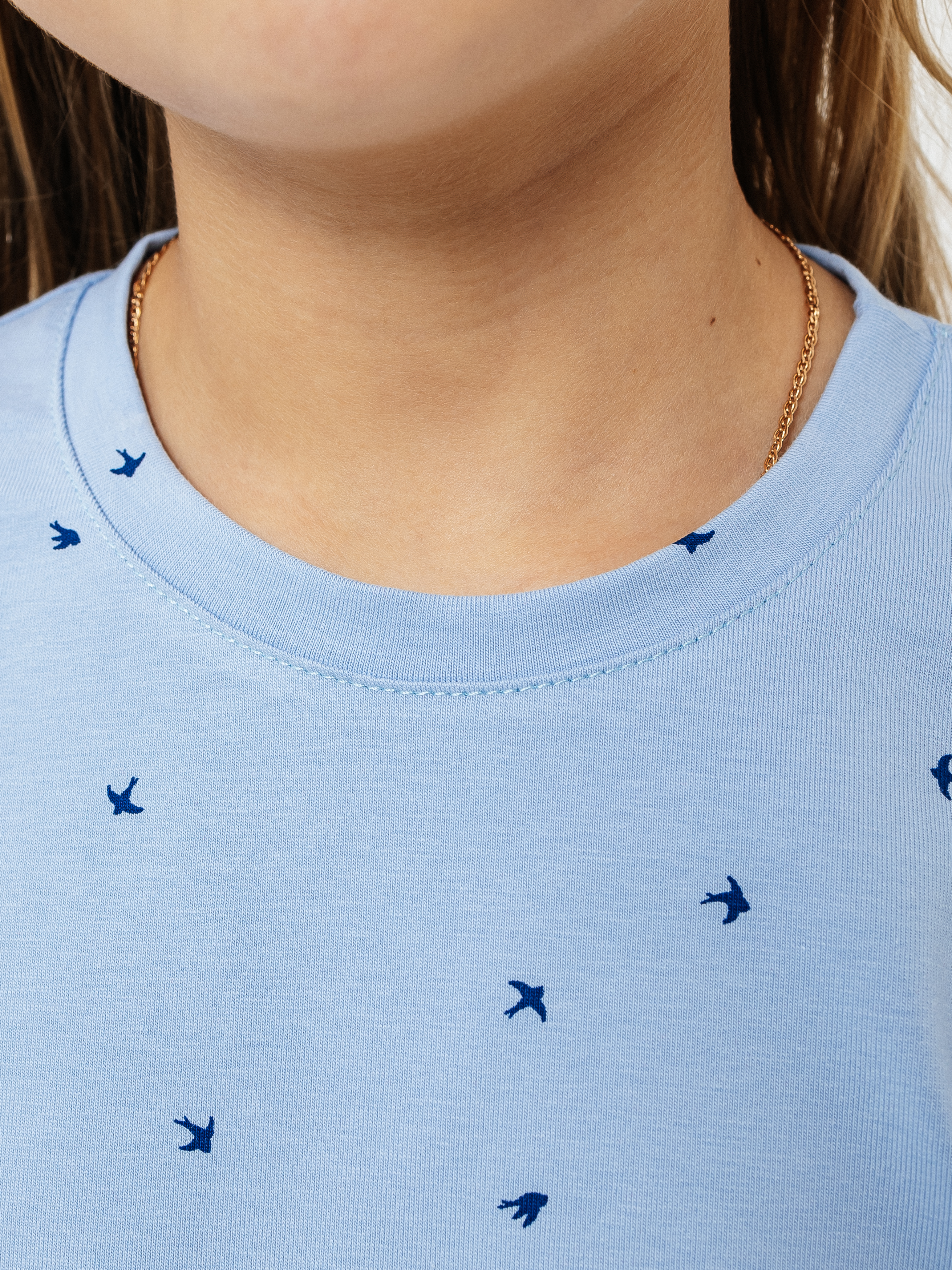 Лонгслив Селтекс Ю_ДК68 голубой/ласточки синий - фото 4