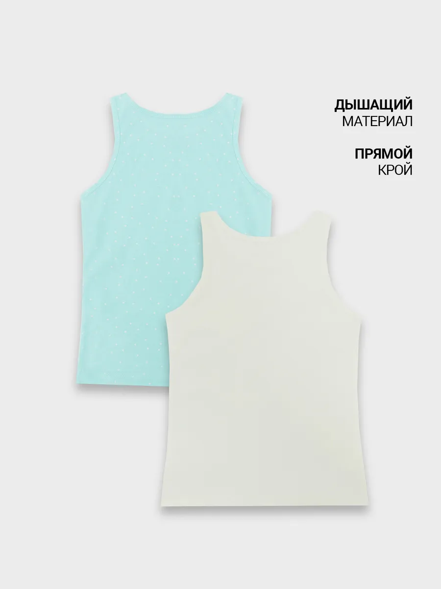 Майка 2 шт Mark Formelle (Марк Формэль) 427739-2/1/молочный +горох на бирюзе - фото 3
