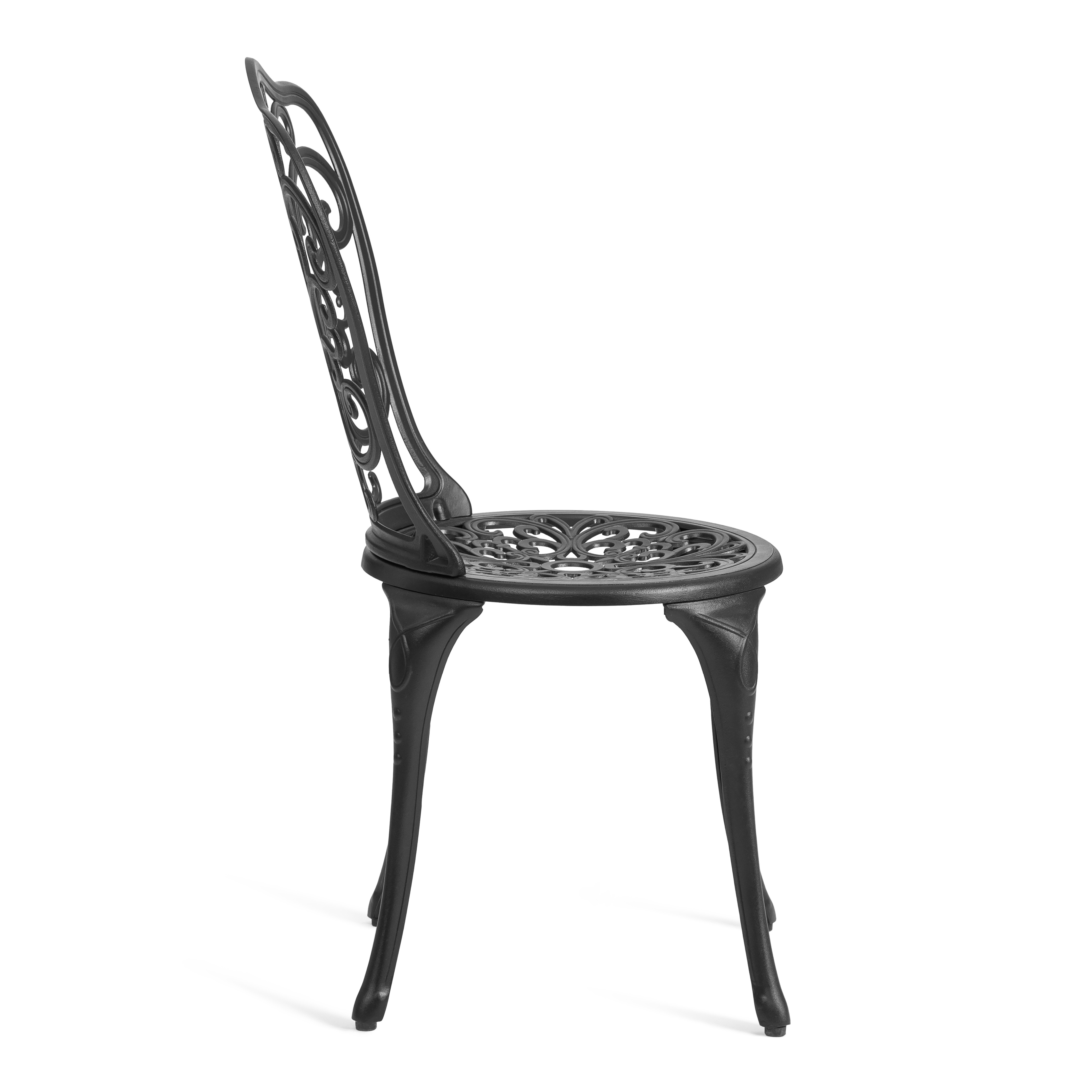 Комплект садовых стульев TETCHAIR Моцарт алюминиевый сплав 53х41х89см черный - фото 4