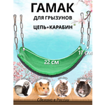 Гамак для грызунов PetiPet зеленый маленький 22х17 одноярусный