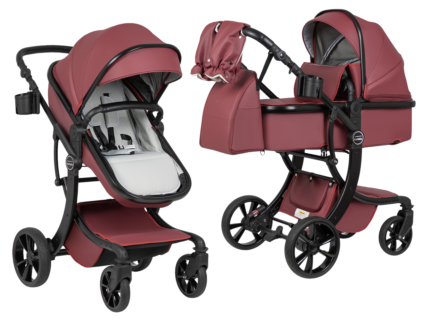 Коляска трансформер Aimile Adventurer бордовый - фото 14