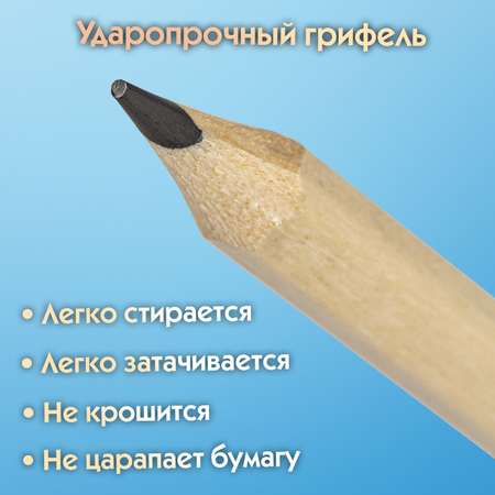 Карандаши чернографитные Пифагор 12 шт.