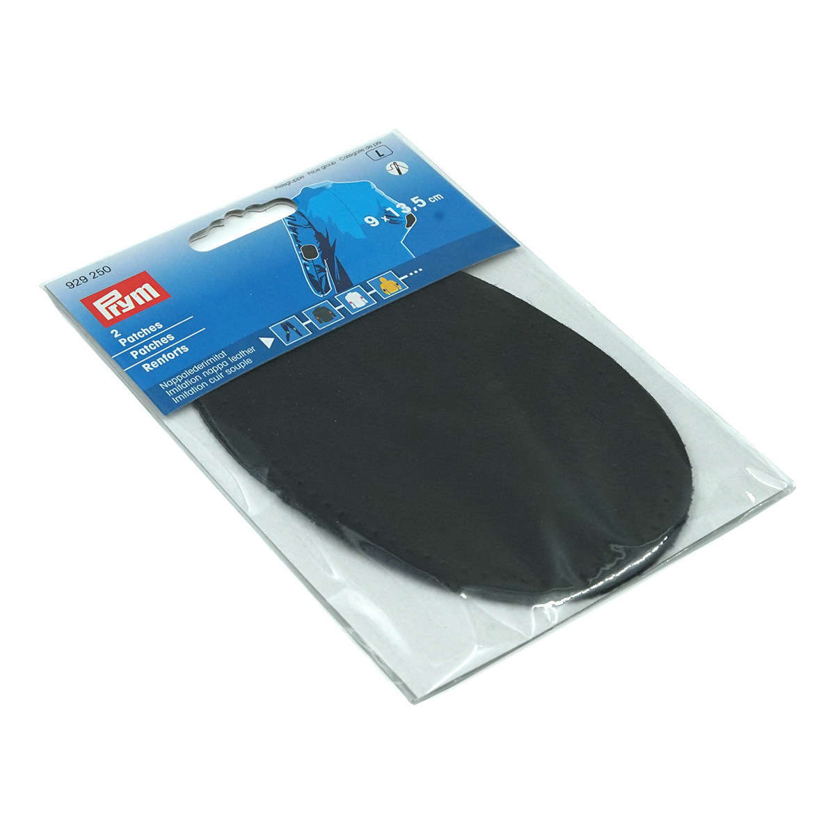 Заплатка Prym нашивка пришивная из искусственной кожи наппа 9х13.5 см 2 шт черный 929250 - фото 3