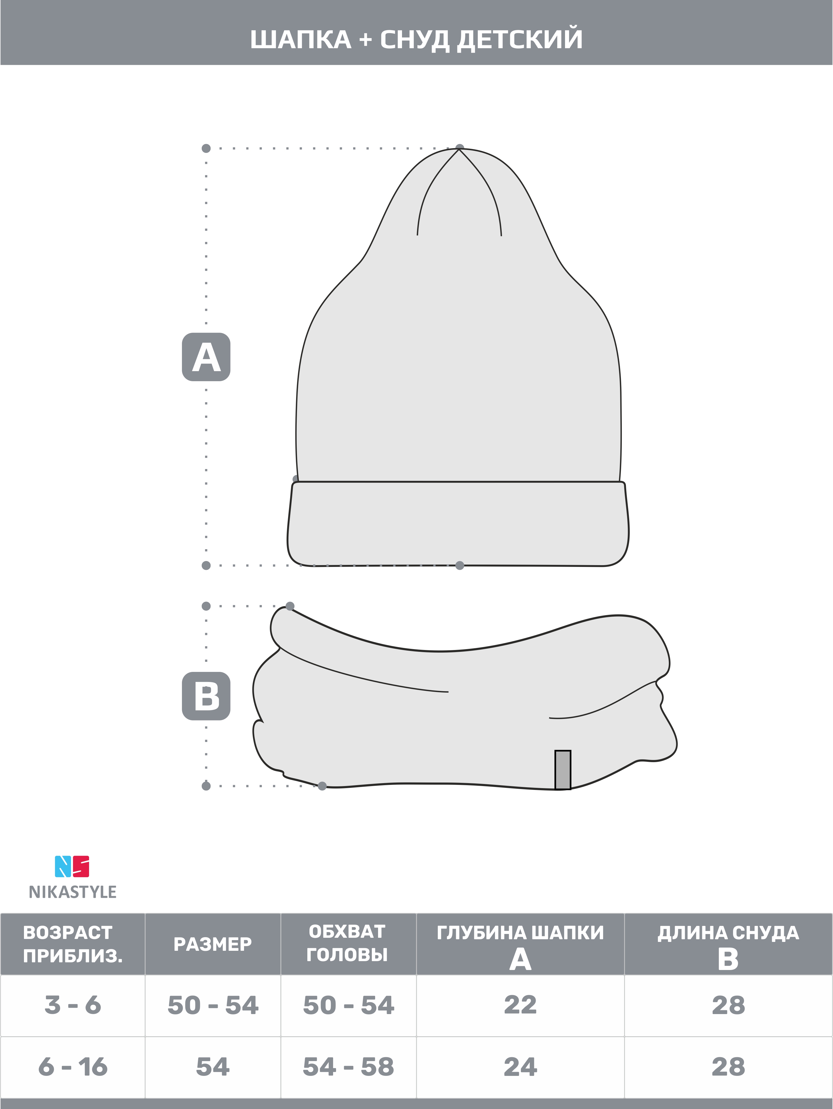 Шапка и снуд NIKASTYLE 12з16424мп кофе - фото 11