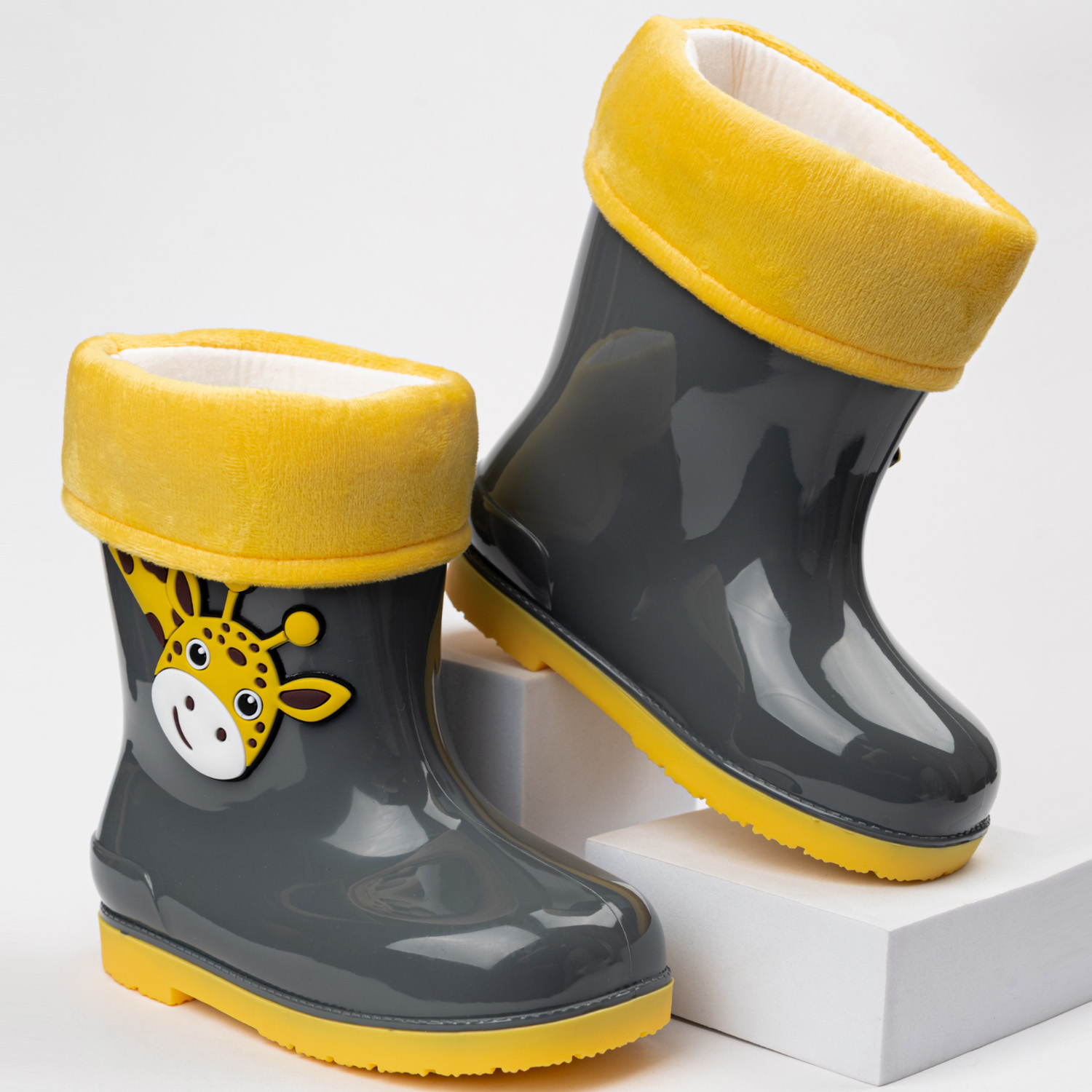 Резиновые сапоги TikkaGo 7B04_2025-04_grey-yellow - фото 1