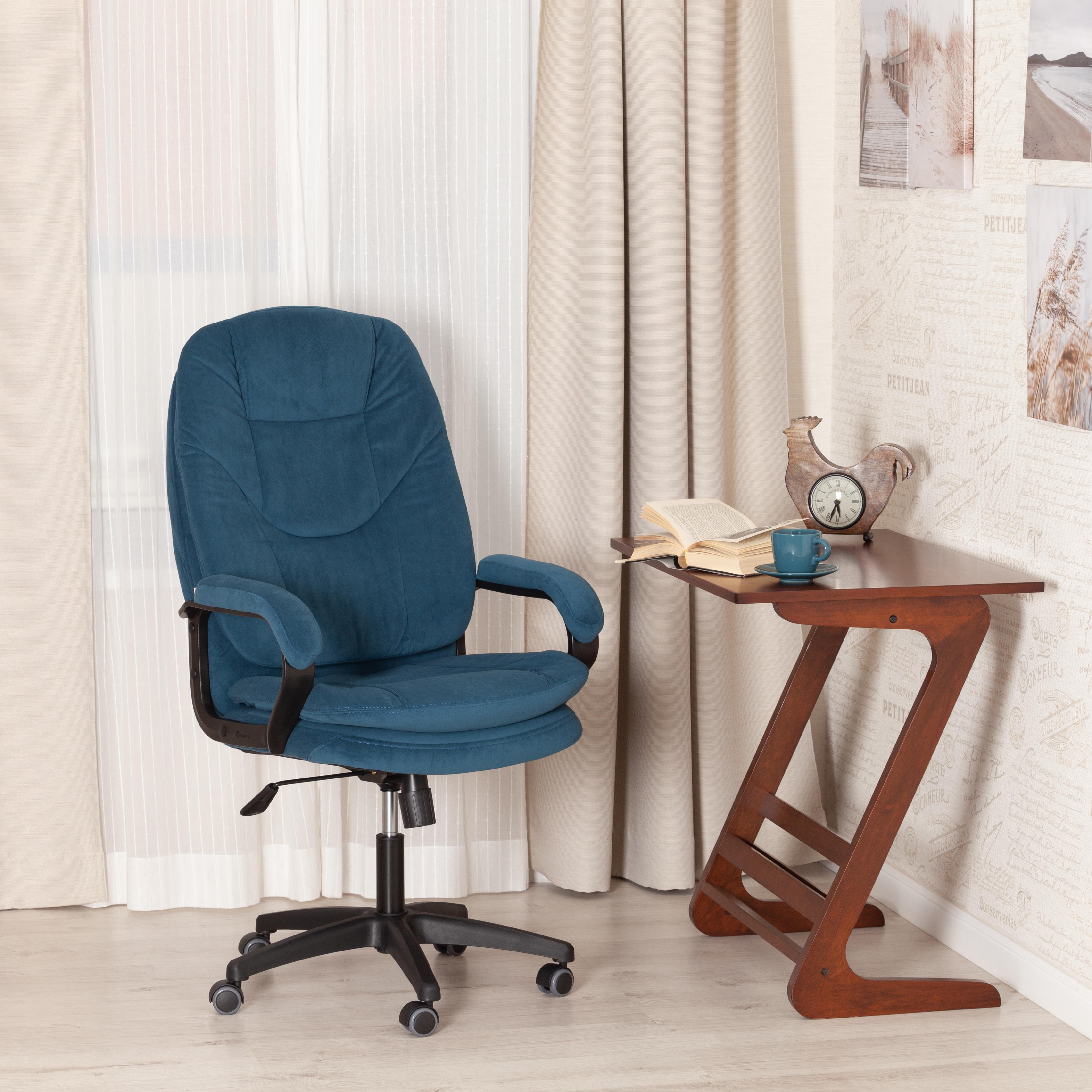 Компьютерное кресло TETCHAIR Комфорт Лт флок синий - фото 1
