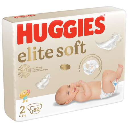 Подгузники Huggies Elite Soft 2 (4-6 кг) 82 шт.