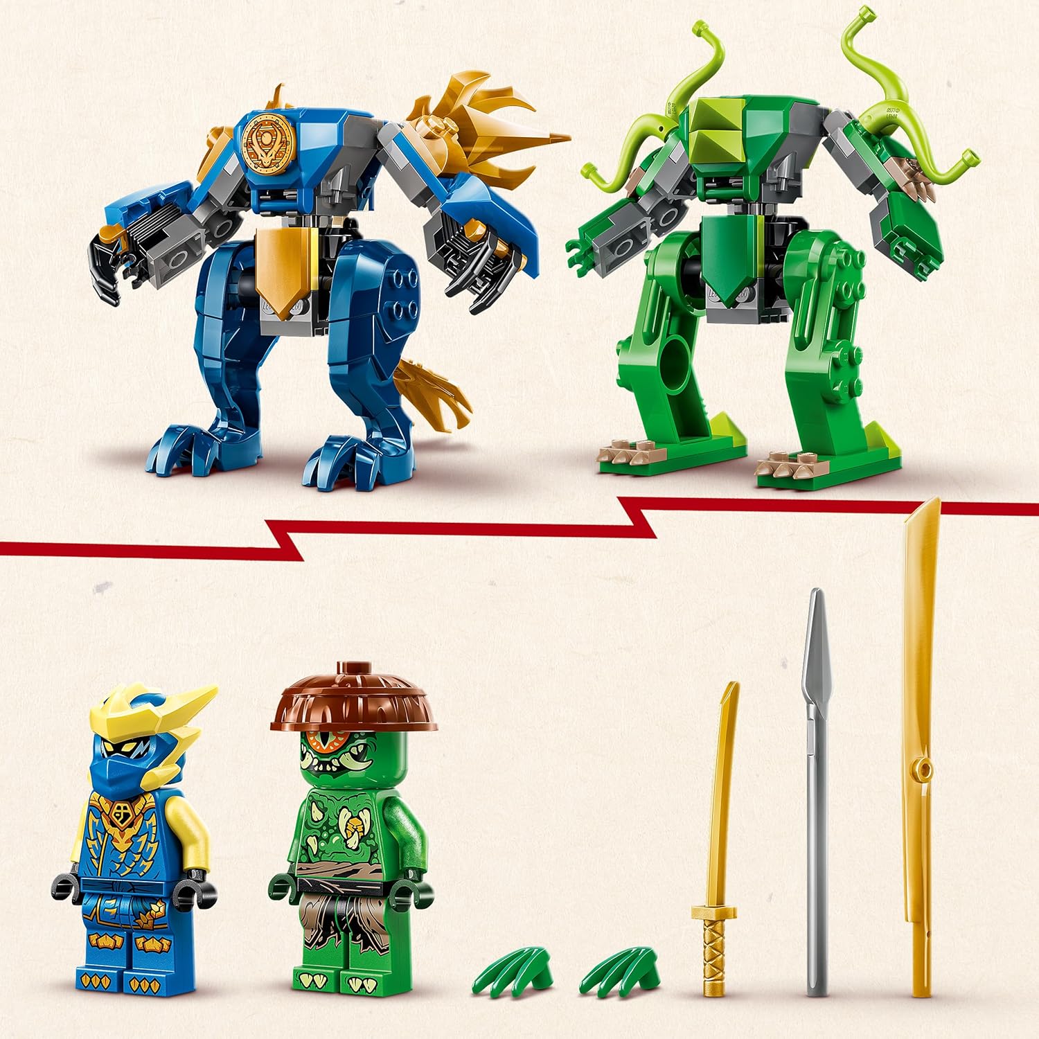 Конструктор LEGO NINJAGO Битва драконьих роботов Джея 107 дет. - фото 4