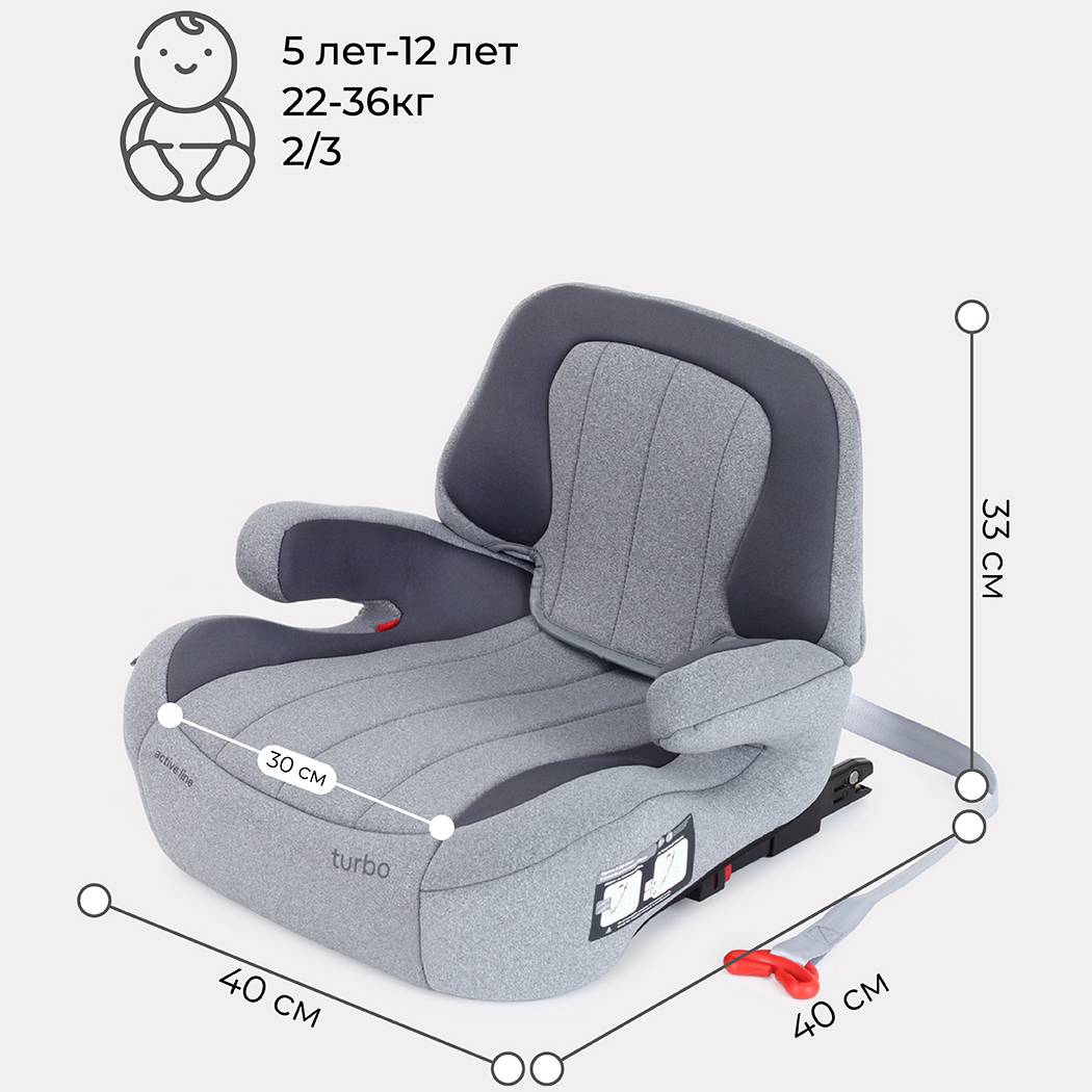 Автокресло Rant Turbo Isofix 3 (22-36 кг) серый - фото 2