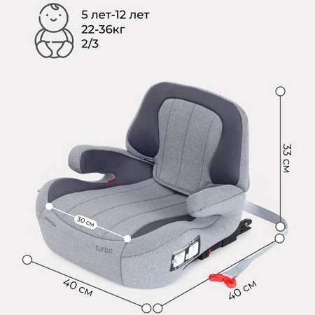 Автокресло Rant Turbo Isofix 3 (22-36 кг) серый
