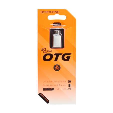 OTG адаптер Borofone BV2 USB-A/microUSB