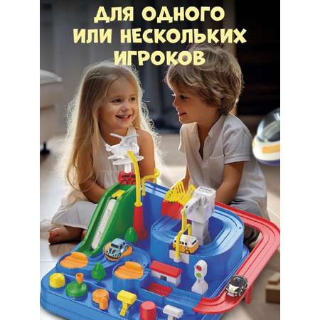 Трек ТОТОША лабиринт с 4-мя машинками с лифтом, с пусковой установкой