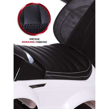 Каталка BabyCare Sport car кожаное сиденье белый
