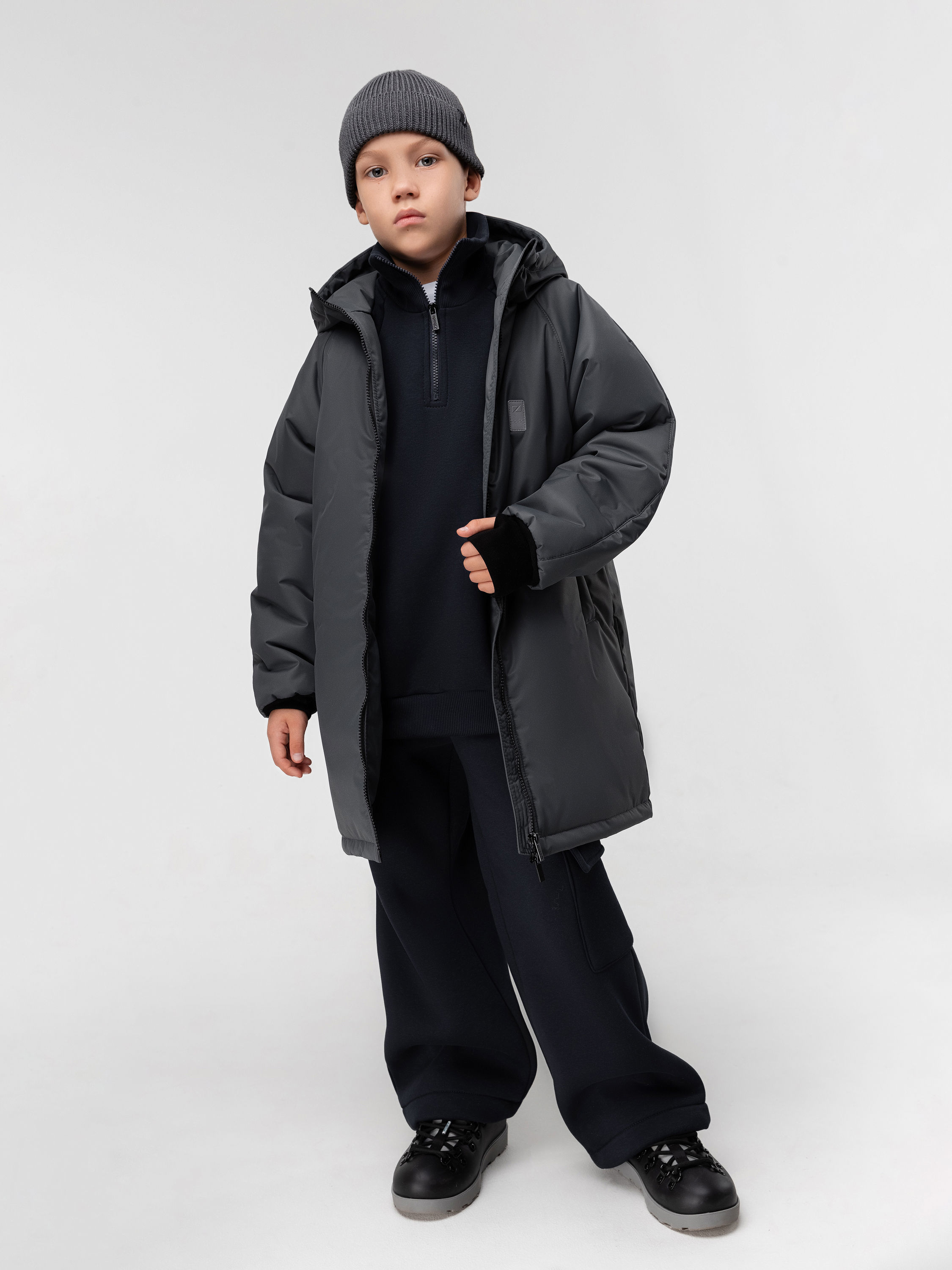 Пальто Bodo 49-10U_темно-серый - фото 1