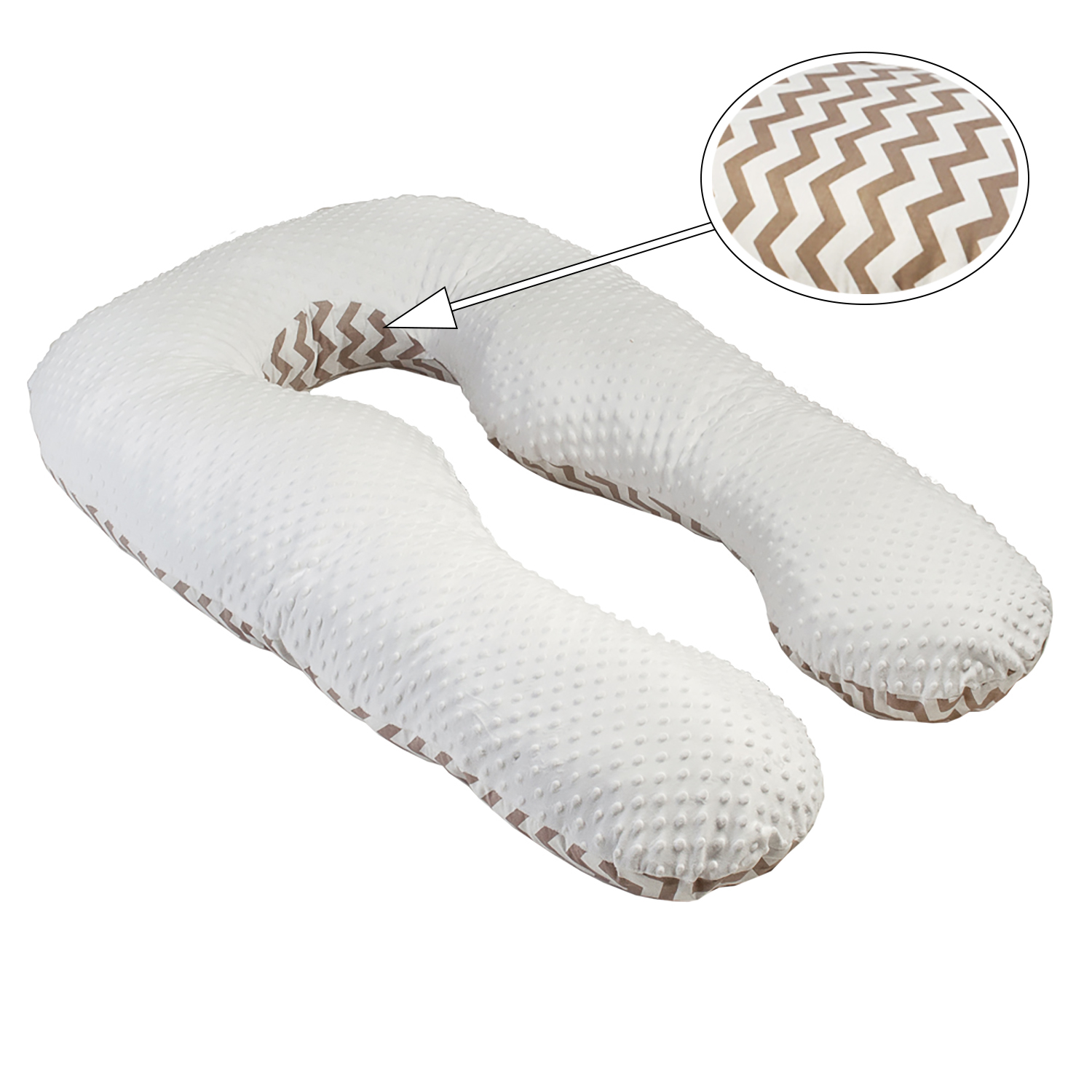 Подушка для беременных AmaroBaby анатомическая 340х72 см Зигзаг кофе - фото 10