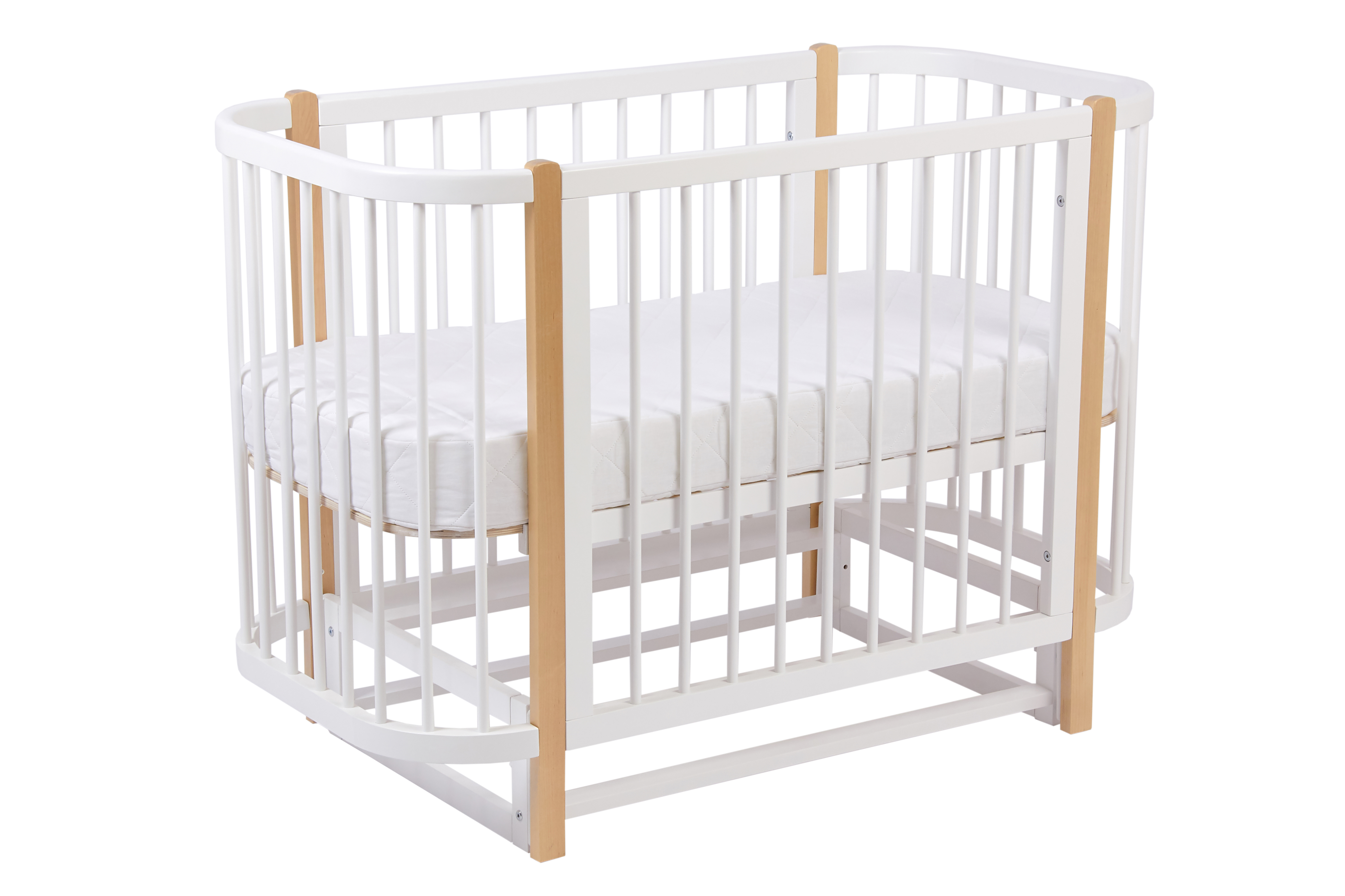 Детская кроватка Polini kids 350 прямоугольная, продольный маятник (белый) - фото 36