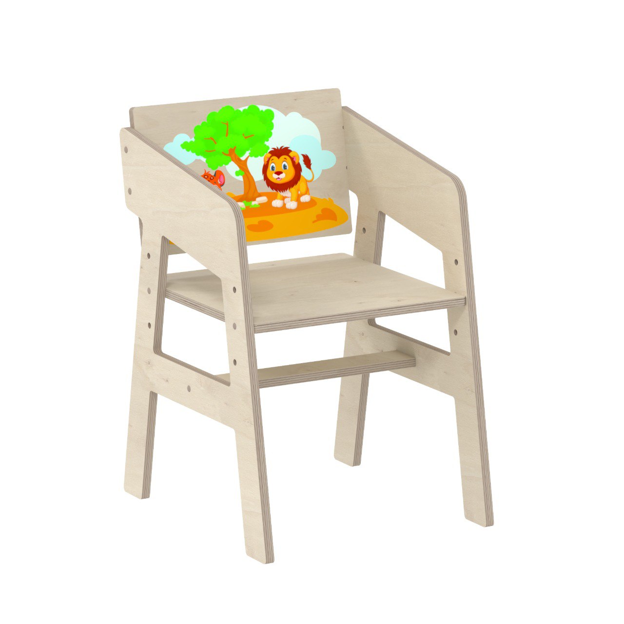 Деревянный с принтом Di toys Растущий стульчик - фото 1